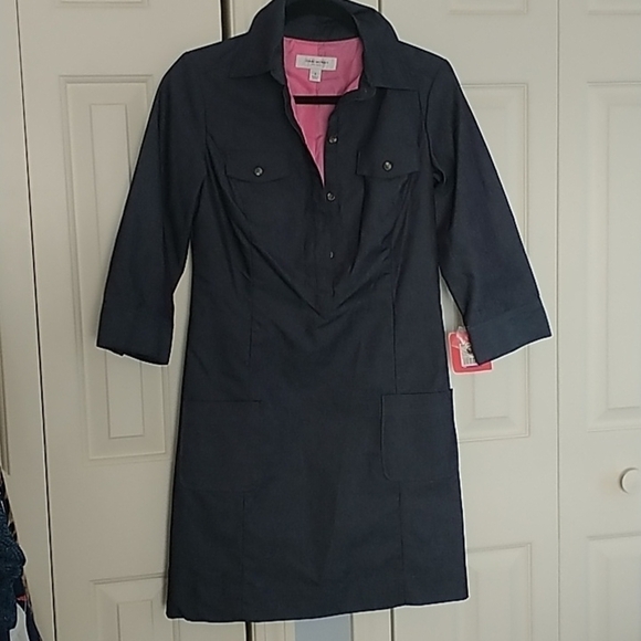 Isaac Mizrahi Dresses & Skirts - Isaac Mizrahi Shirt Dress Denim Look Navy 4